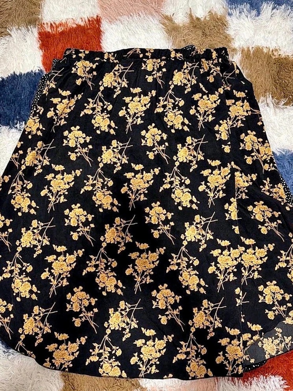 Black & Gold Floral Skirt